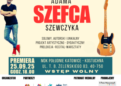 projekt artystyczny i koncert krótka historia piosenki wg Adama Szewczyka - plakat